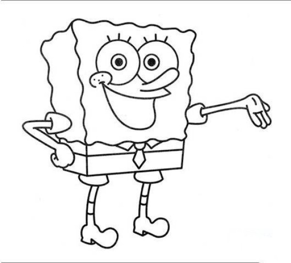 Childrens cute simple drawing pictures of Spongebob