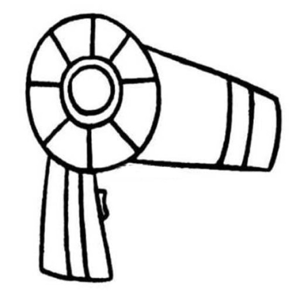 Simple drawing picture of old-fashioned hair dryer