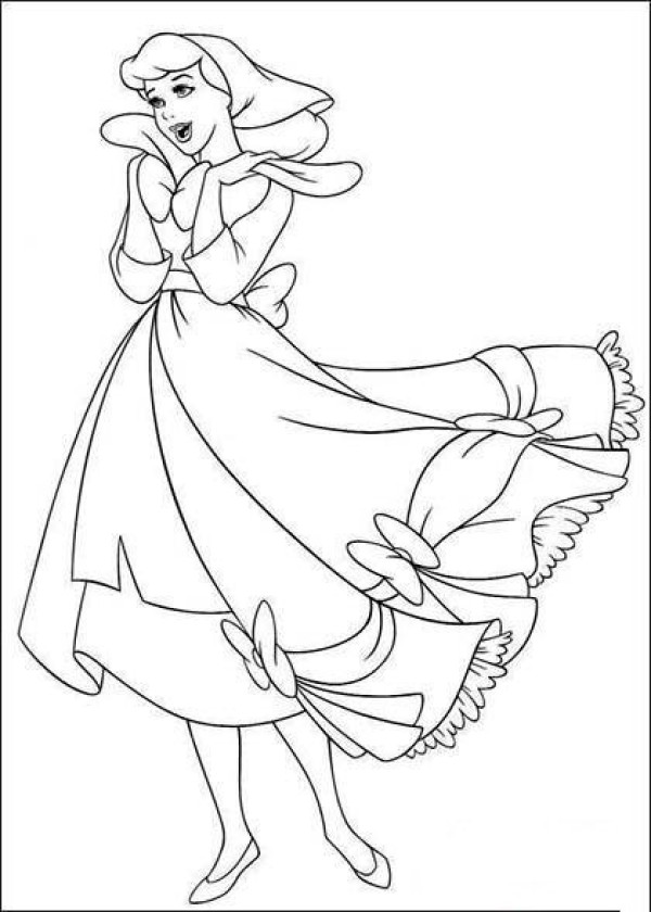 Childrens simple drawing pictures of Disneys Cinderella