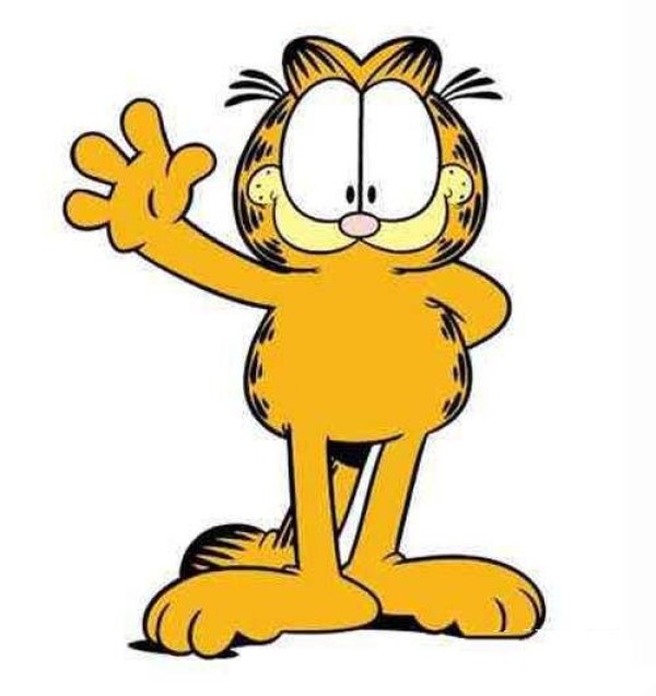 Childrens simple drawing picture of Garfield cat with color