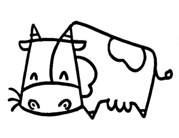 How to draw simple animal drawings of cows for children