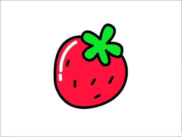 Simple strokes of strawberry