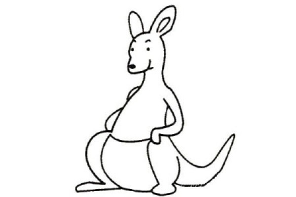 Complete collection of kangaroo simple strokes and drawing steps