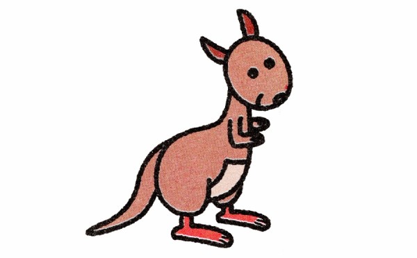 Simple animal drawing tutorial for children: Kangaroo