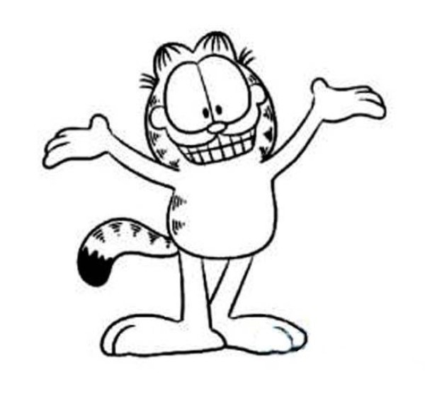 Happy Garfield simple drawing picture