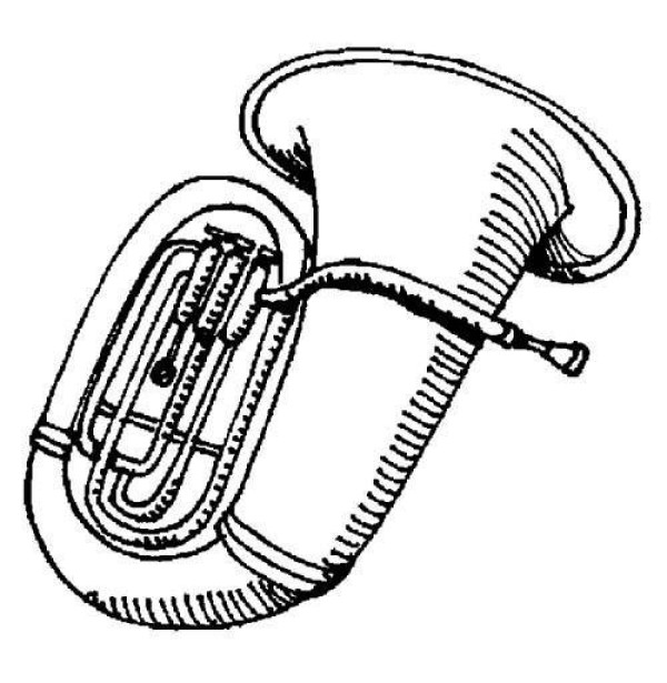 A complete picture of simple strokes of musical instrument trombone