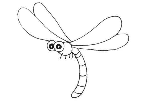 How to draw a simple dragonfly