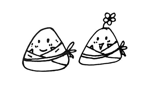 Cartoon rice dumpling simple strokes