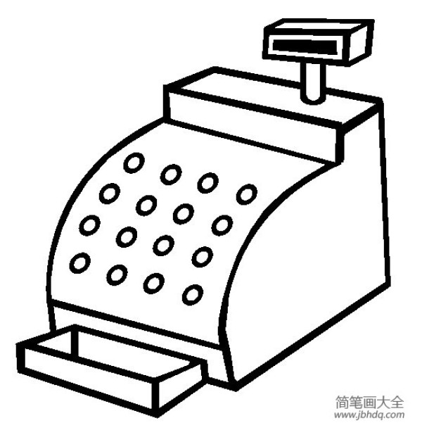 Simple drawing of daily necessities Simple drawing of cash register