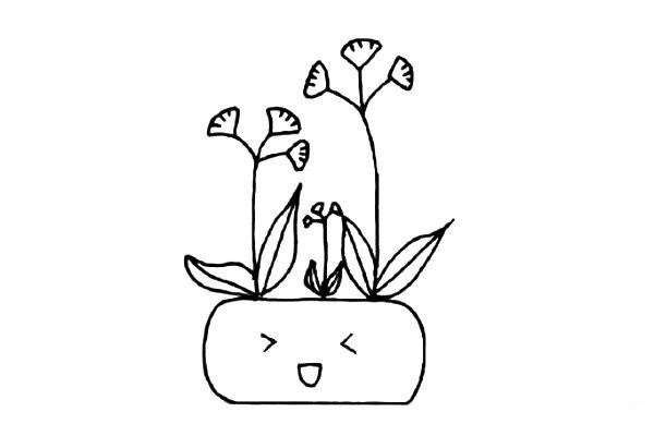 Simple and cute little green plant simple strokes