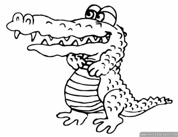 Cartoon crocodile simple drawing collection