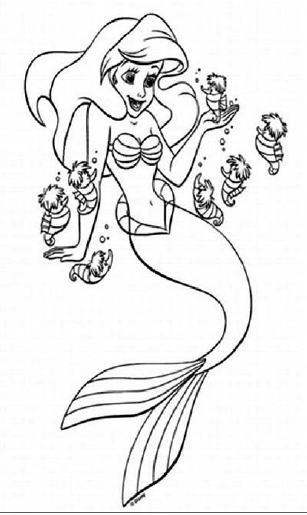 Barbie Mermaid Simple Drawing Picture