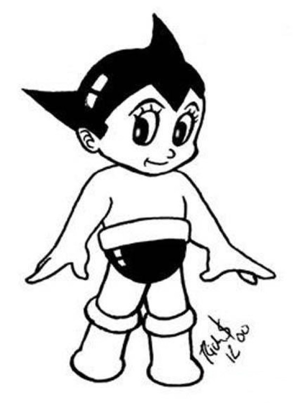 Astro Boy front simple drawing picture