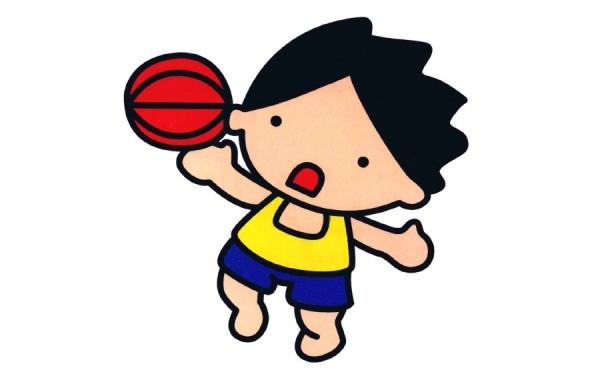 Cute little boy playing football simple drawing coloring work