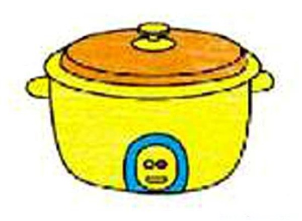 Complete picture of simple strokes of color rice cooker