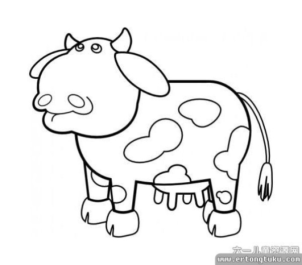 Cartoon cow simple drawing material