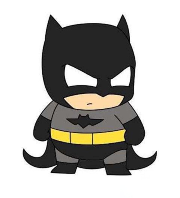 Color Q version of Batman simple drawing picture