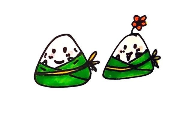 Cartoon rice dumpling simple strokes