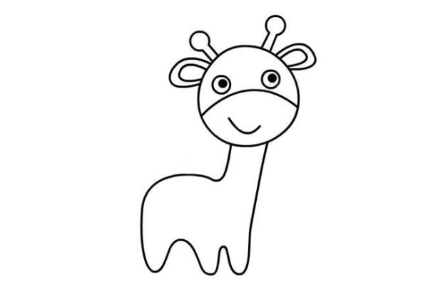 Draw a cute cartoon giraffe in a few steps