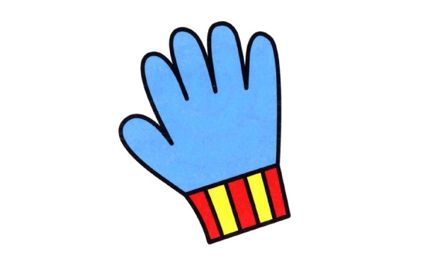 Childrens simple drawings of winter gloves