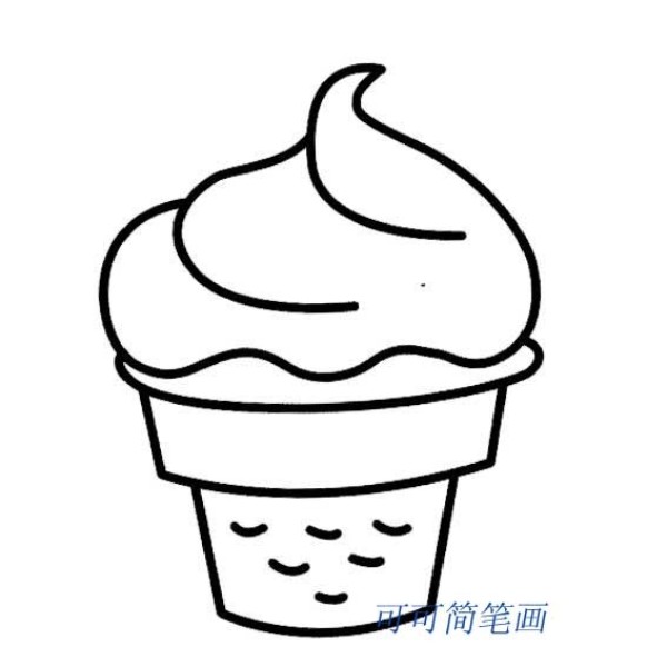 Sweet ice cream simple drawing