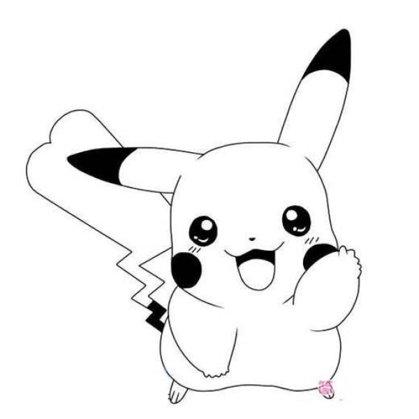 Childrens simple drawing pictures of Pikachu