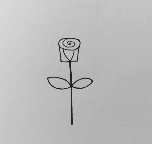 Simple drawing method of rose flower