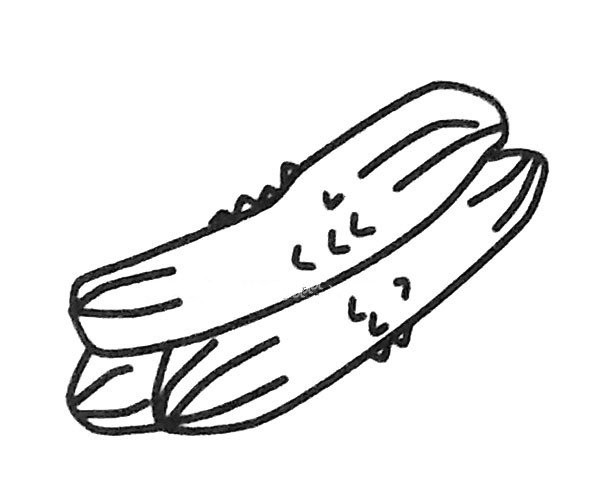 5 simple drawing pictures of cucumber