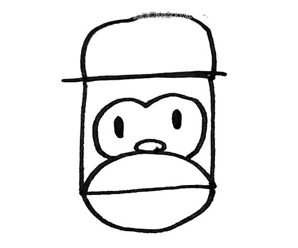 monkey head wearing hat