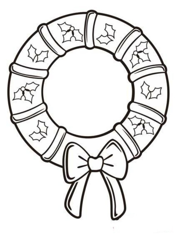 Beautiful Christmas wreath simple drawing pictures