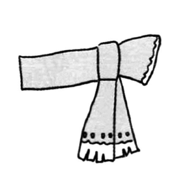 Simple drawing of winter elements scarf