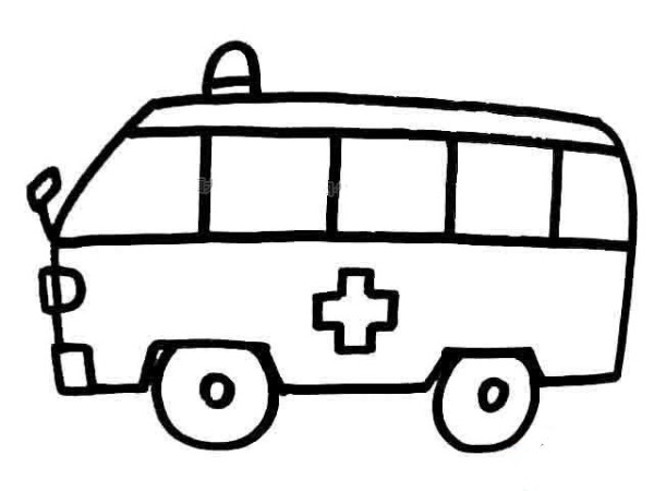 Simple drawing of ambulance side