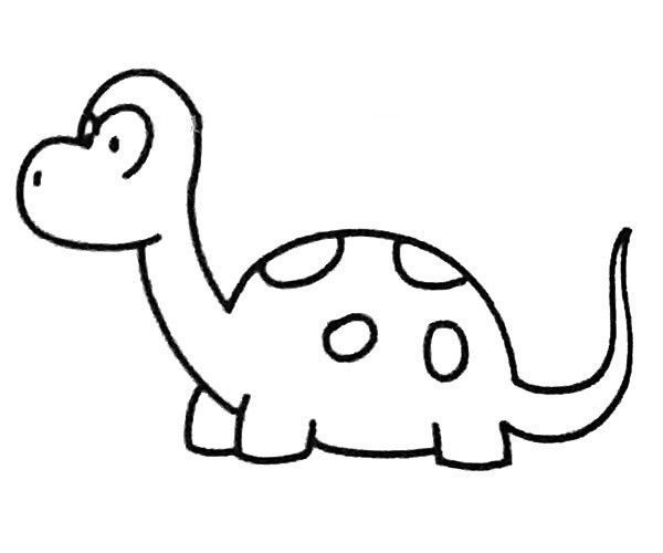 Learn to draw a cute little dinosaur in four steps