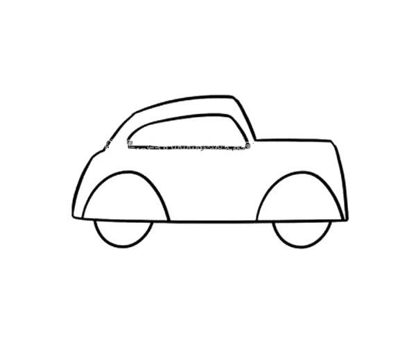 Simple drawing of retro car