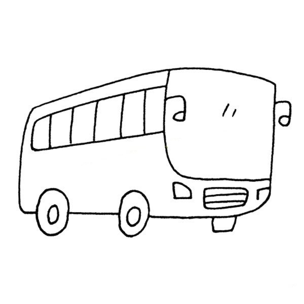 Simple strokes of tourist bus