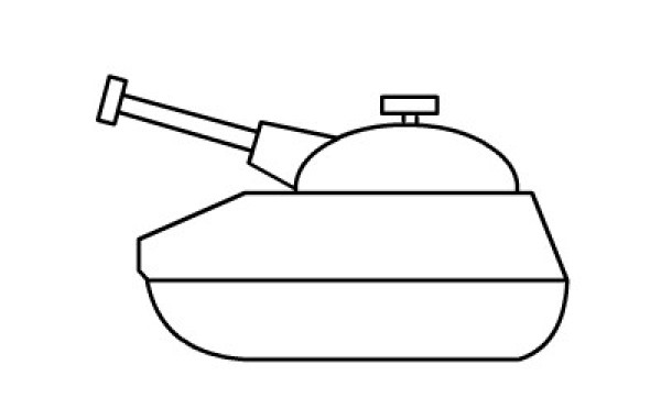 Simple drawing animation tutorial - tank drawing decomposition steps