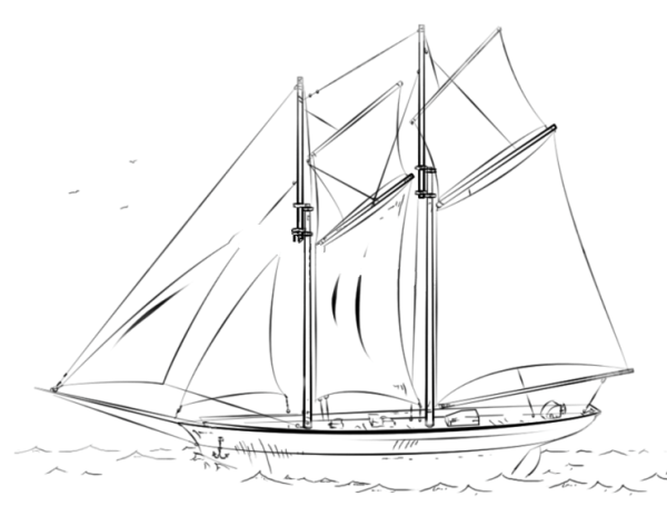 How to draw a sailboat