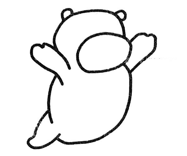 Draw a happy bear in four easy steps