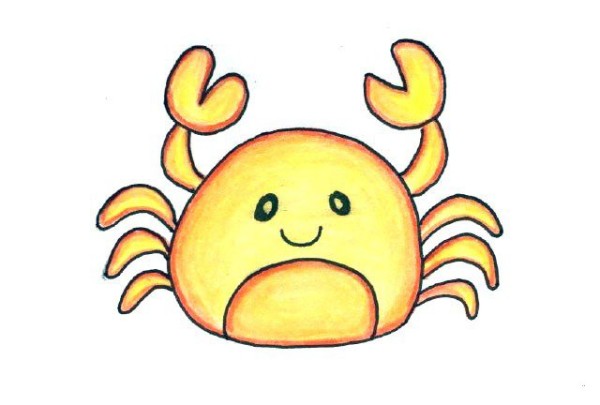 Draw a cute little crab with simple strokes