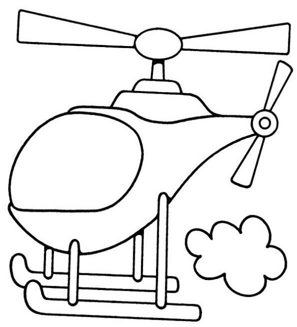 Cartoon Helicopter Simple Drawing Picture