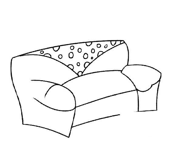 Simple drawing picture of primary school students sofa