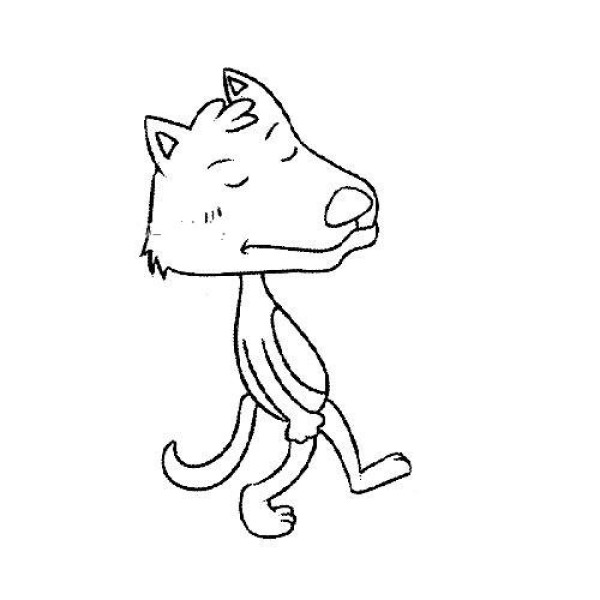 Cartoon little wolf simple drawing picture