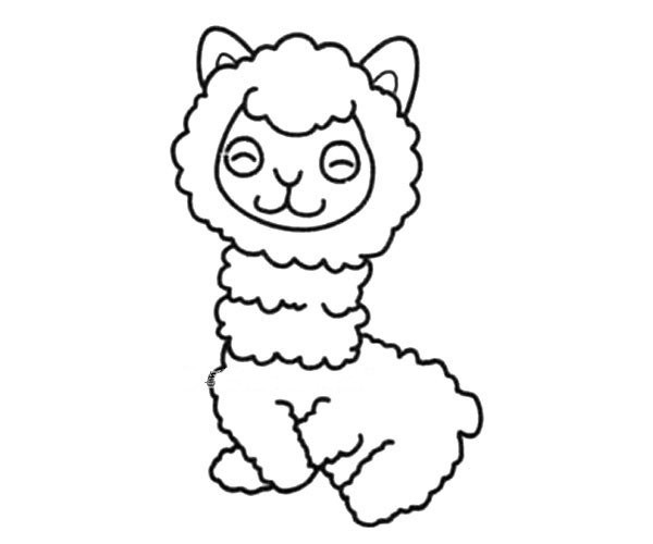 Cute alpaca simple drawing pictures