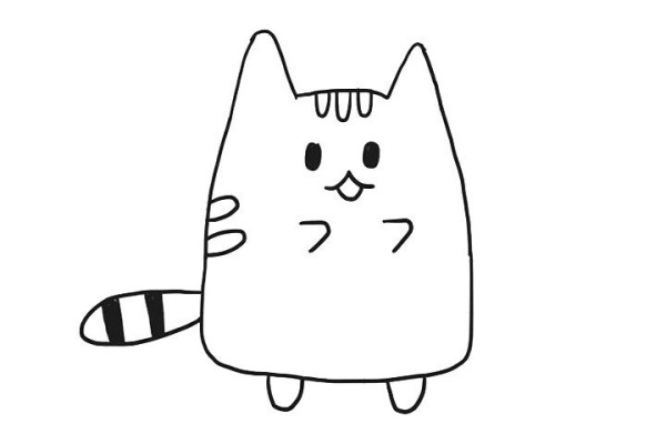 Cute kitten cat simple drawing picture