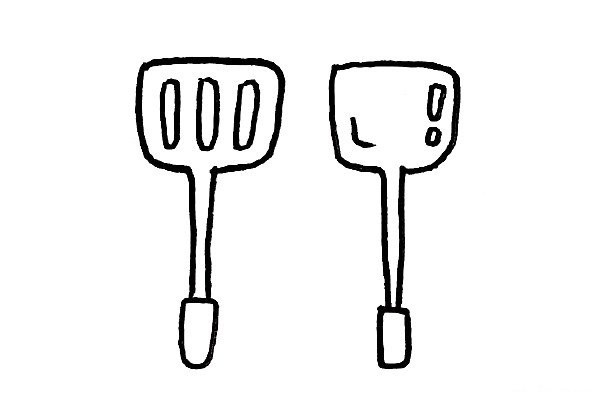 Simple drawings related to kitchen utensils and cooking