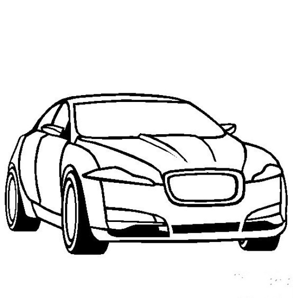 Car simple drawing Jaguar XF simple drawing picture