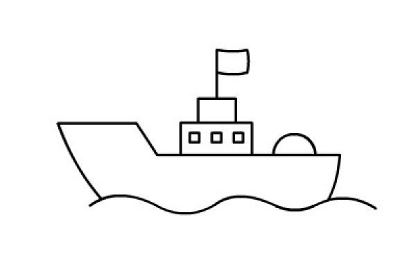 Kindergarten simple drawing picture steamboat