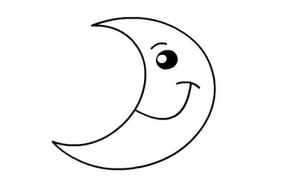 How to draw the moon with simple strokes for children