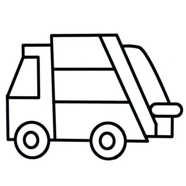 Simple strokes of sanitation truck