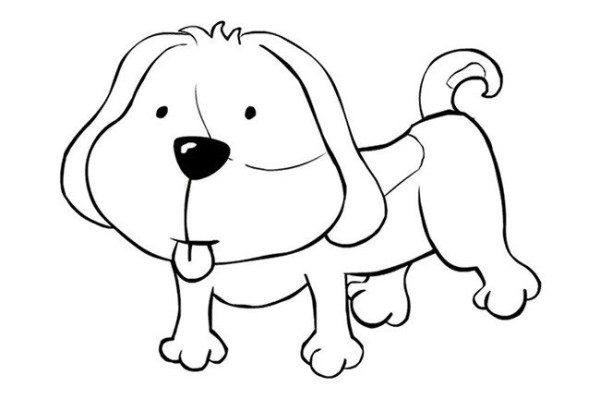 3 simple and cute puppy drawings